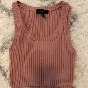 FOREVER 21 - Knit Crop Top, Pink, Size Medium